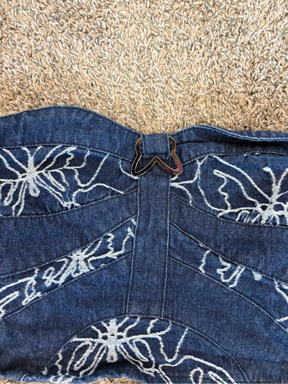 JADED LONDON Lucia Butterfly Corset Top Sz 2 Denim‎ Y2K - Picture 4 of 9